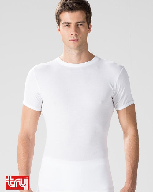 Short sleeve T shirt with High neck